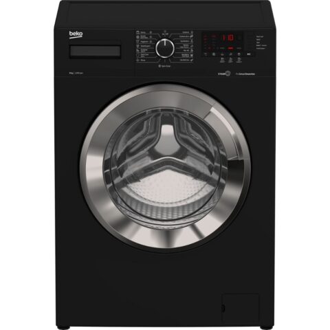 Beko Automatic Washing Machine 8 Kg 1200 RPM - Black - Digital Display - Large Door - Chrome- (Express) inv, - Steam- WTV8612XIC12
