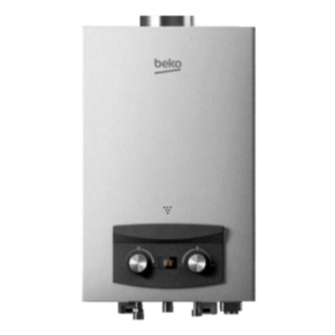 Gas Heater 10 Liters with Chimney - Natural Gas - Digital - Safety against Gas Leakage - Equipped with Electric Converter + USB Input - Equipped with Battery - Dual Ignition - White - BGWH 10LW